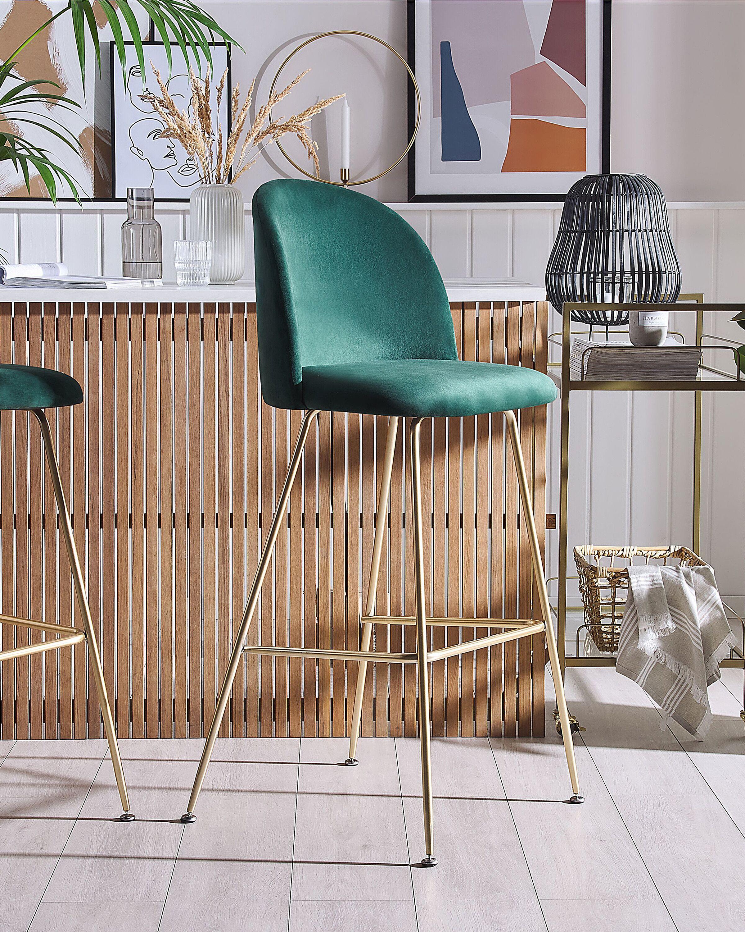 Beliani Set di 2 sedie alte en Velluto Moderno ARCOLA  