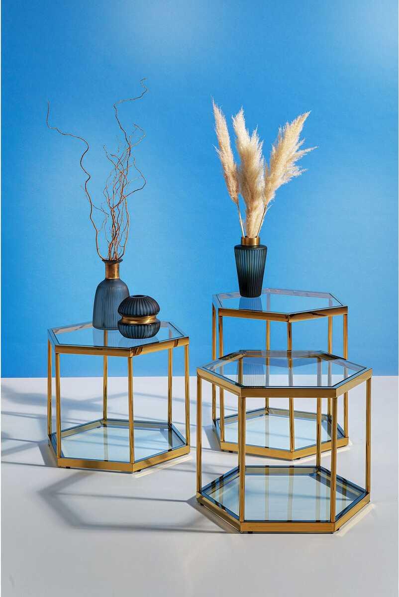 KARE Design Table d&#039;appoint Comb Gold 55cm  