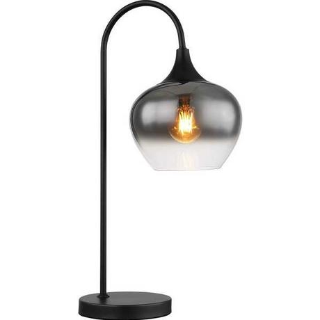 mutoni Lampe à poser Maxy métal verre noir mat 1xE27  