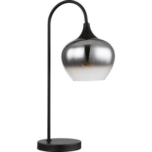 mutoni Lampe à poser Maxy métal verre noir mat 1xE27  