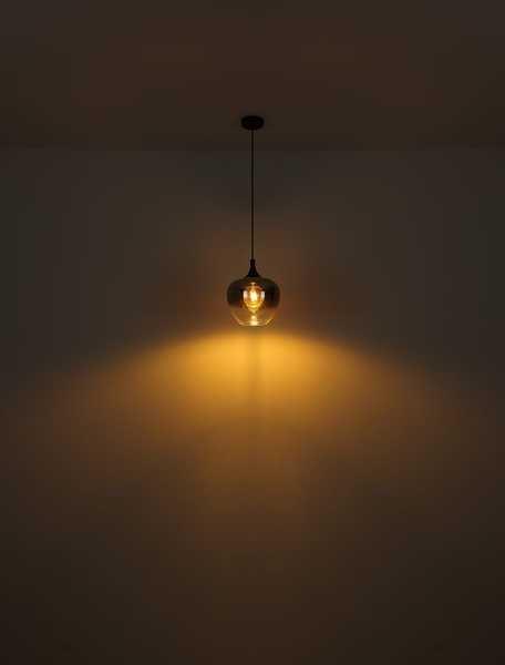 mutoni Lampe à poser Maxy métal verre noir mat 1xE27  