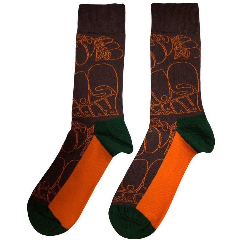 The Beatles Rubber Soul Text Outlines Repeat Socken  