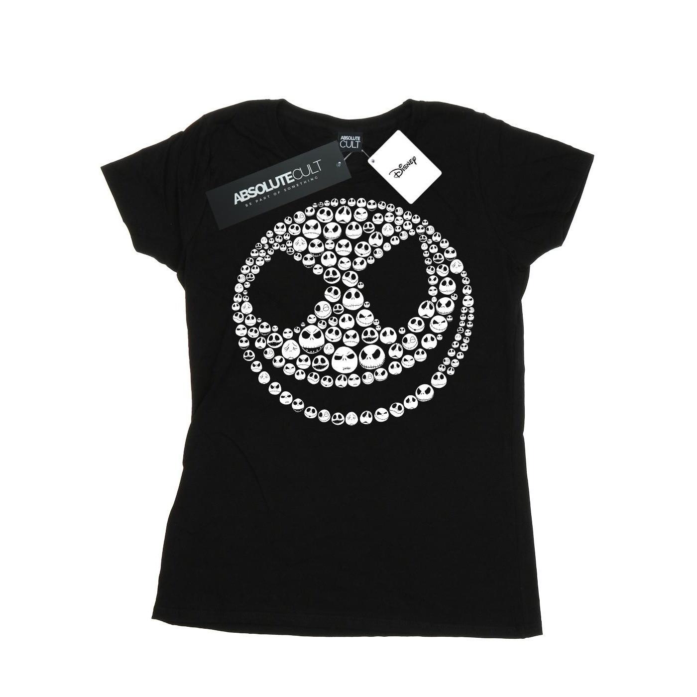 Image of Nightmare Before Christmas Jack Skull Collage Tshirt Damen Schwarz XL