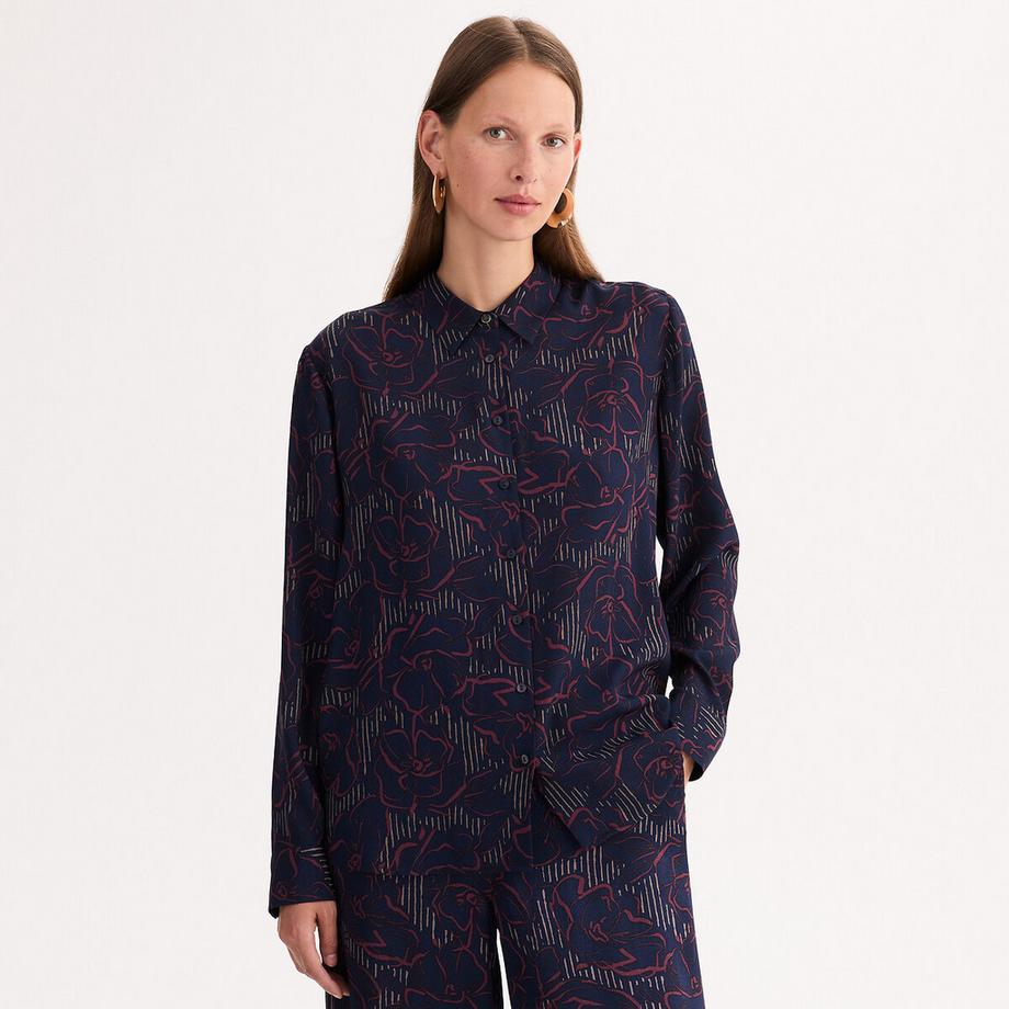 La Redoute Collections Chemisier Manches Longues Motif Graphique  