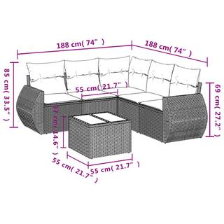 VidaXL Ensemble de canapés de jardin rotin synthétique  