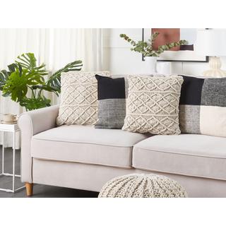 Beliani Lot de 2 coussins en Coton Boho GOREME  