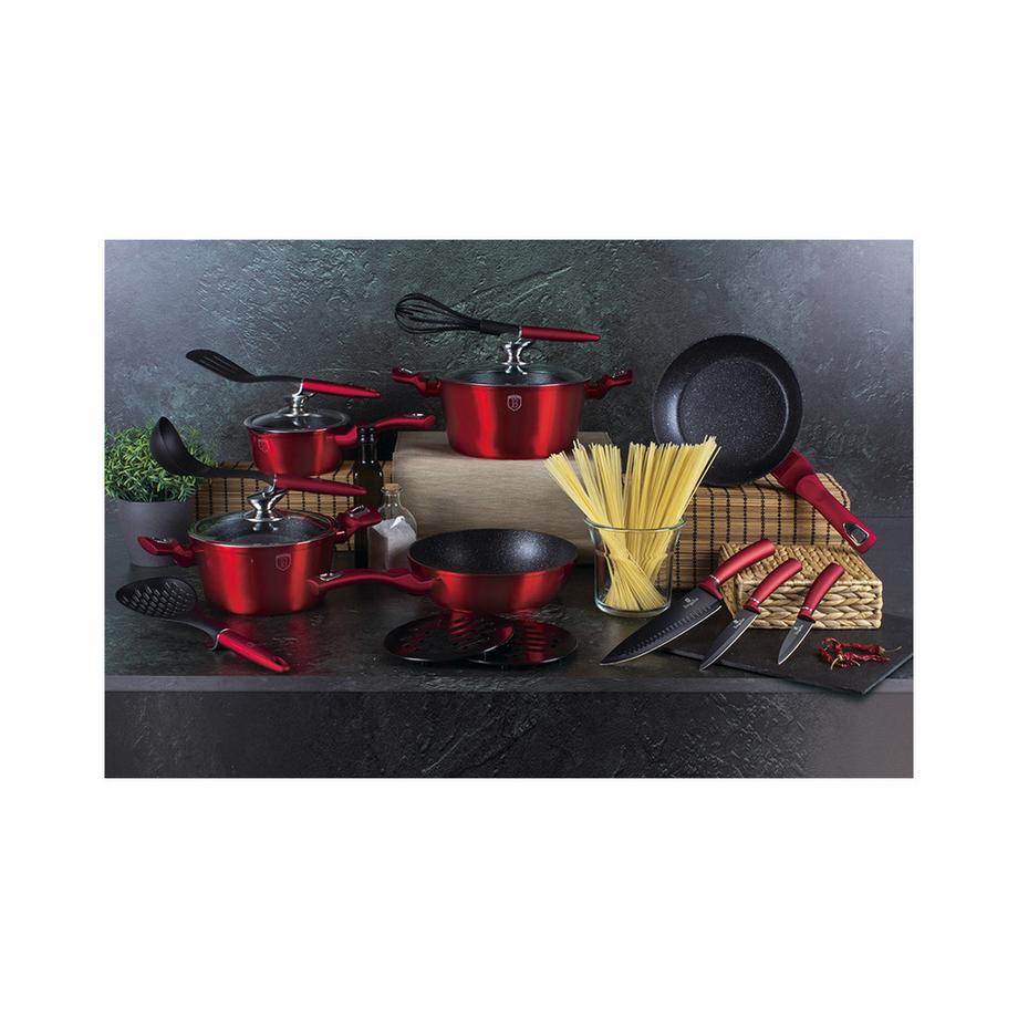 Berlinger Haus 17-teiliges Kochgeschirr-Set Burgundy Edition  