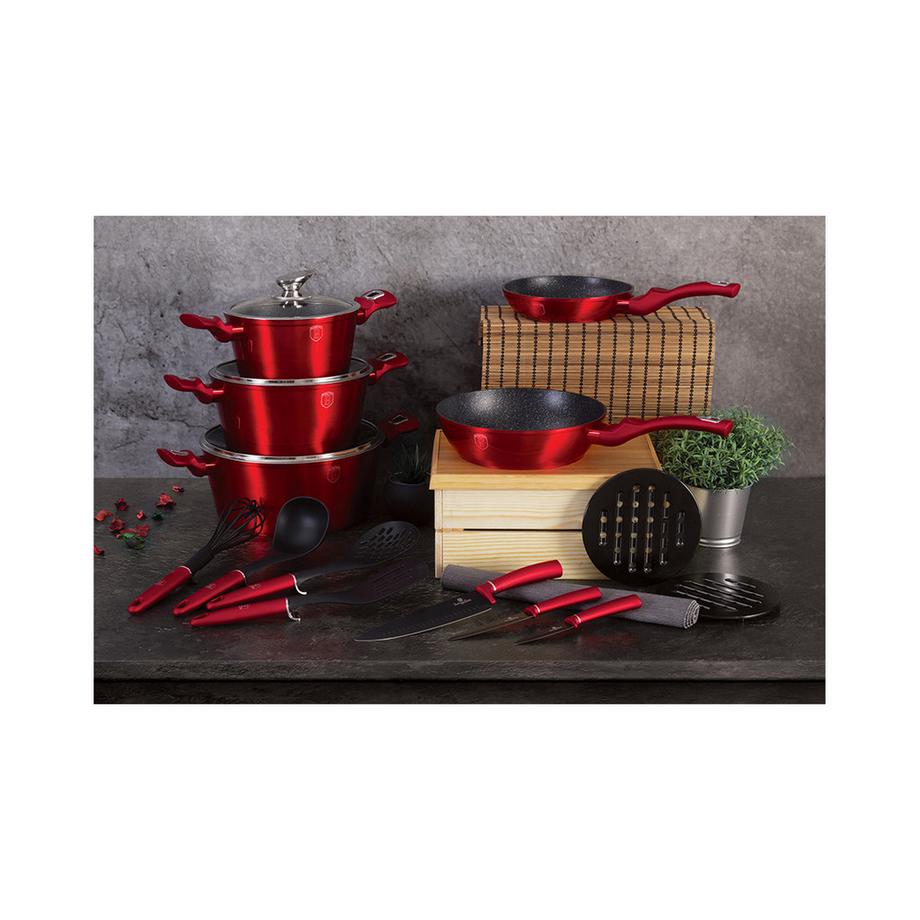 Berlinger Haus 17-teiliges Kochgeschirr-Set Burgundy Edition  