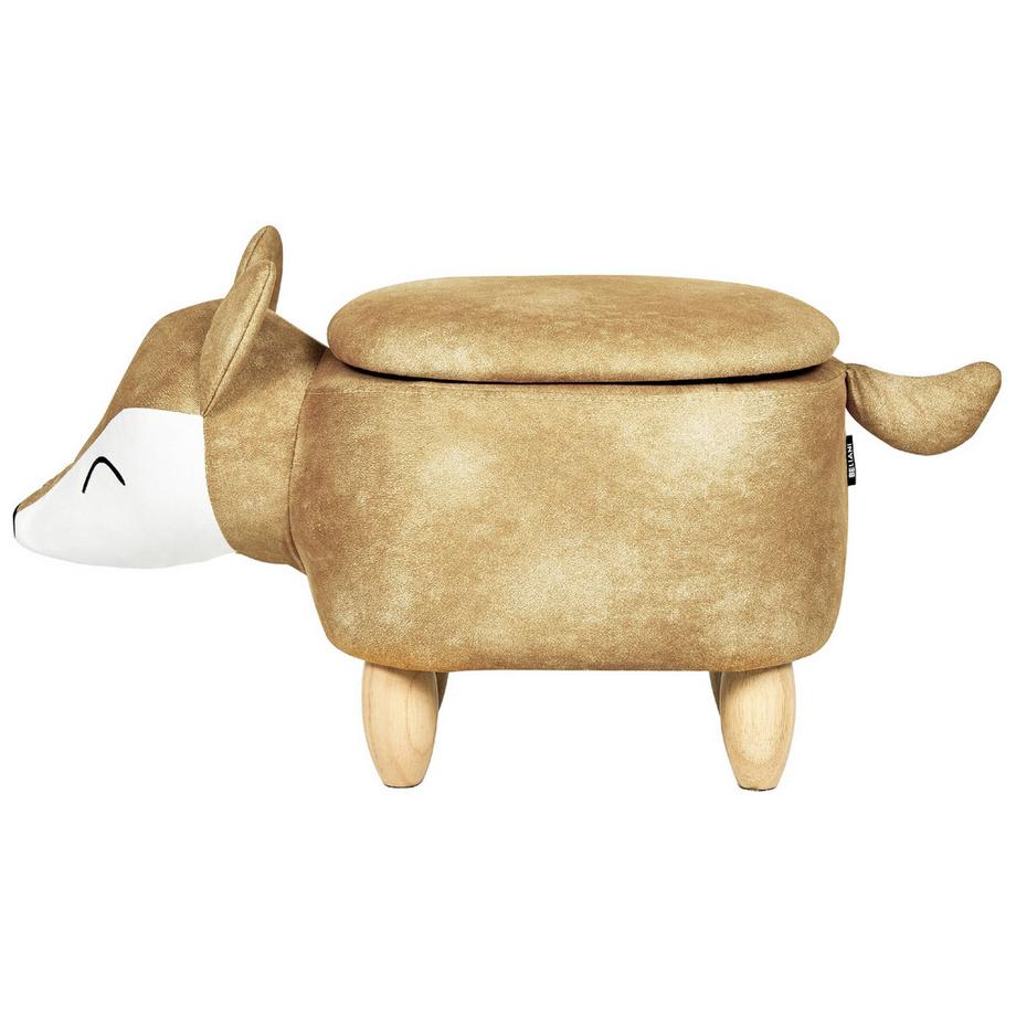 Beliani Tabouret de rangement animal en Velours Moderne FOX  