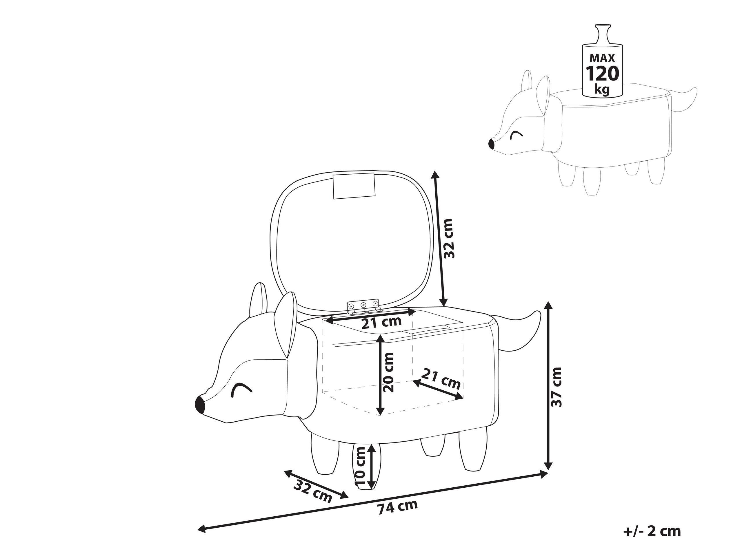 Beliani Sgabello contenitore en Velluto Moderno FOX  