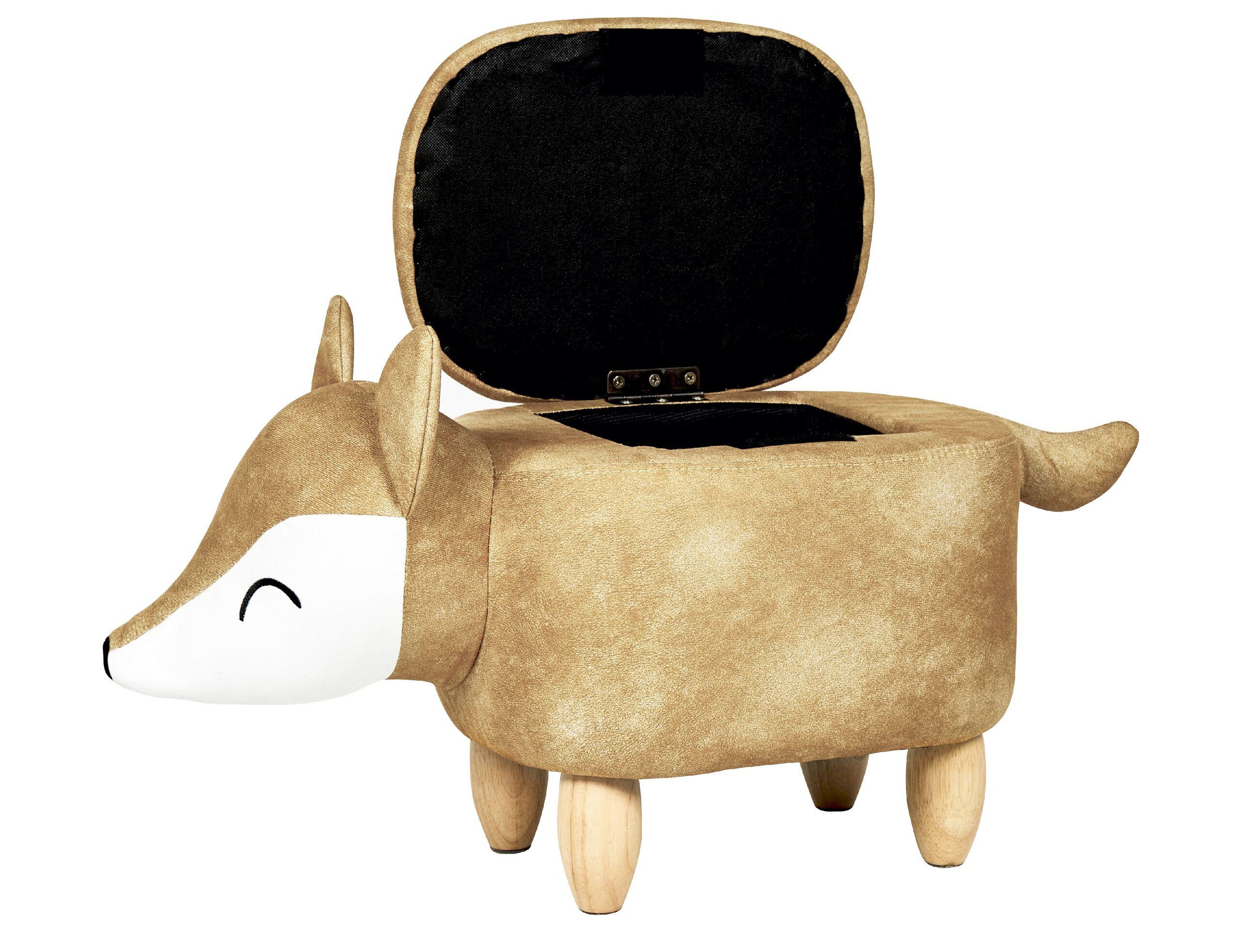 Beliani Tabouret de rangement en Velours Moderne FOX  