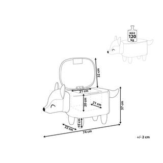 Beliani Sgabello contenitore en Velluto Moderno FOX  