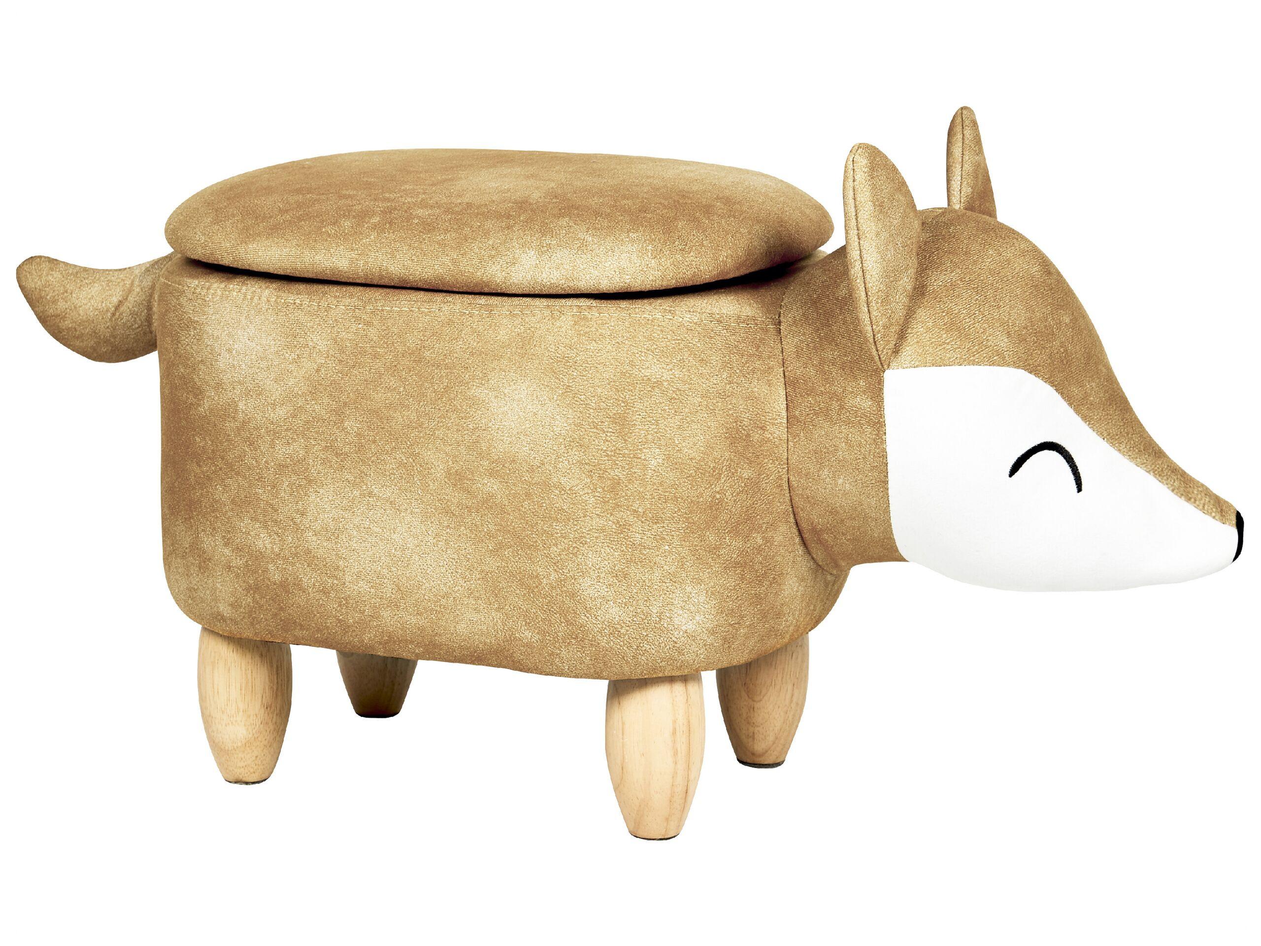 Beliani Tabouret de rangement en Velours Moderne FOX  