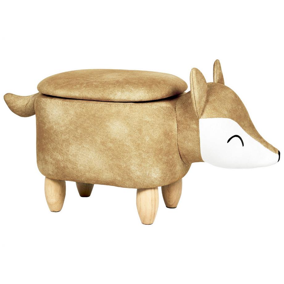 Beliani Tabouret de rangement animal en Velours Moderne FOX  