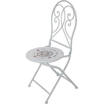 Jardin Chaise pliante Bayo acier blanc