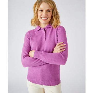 Pull col polo maille jersey souple.