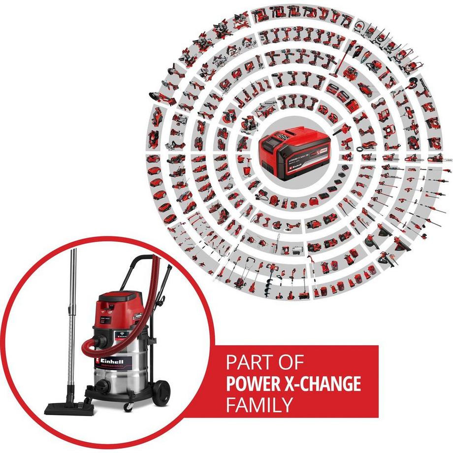 Einhell Aspirateur à sec sans fil TP-VC 36/30 S auto-Solo  