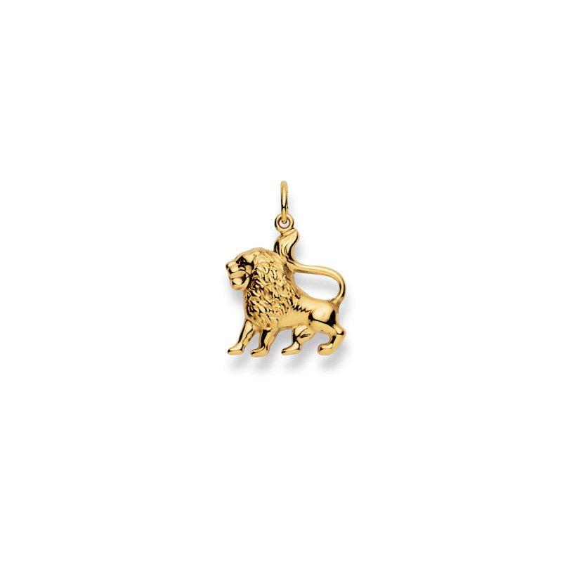 MUAU Schmuck  Pendentif signe du zodiaque lion en or jaune 750, 21x15mm 