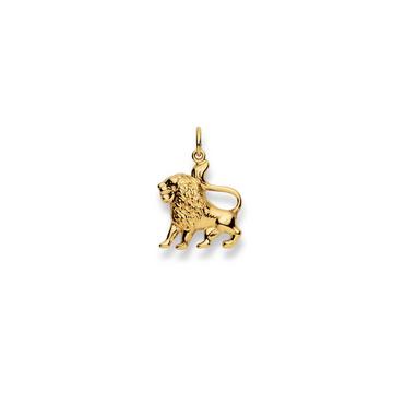Pendentif signe du zodiaque lion en or jaune 750, 21x15mm