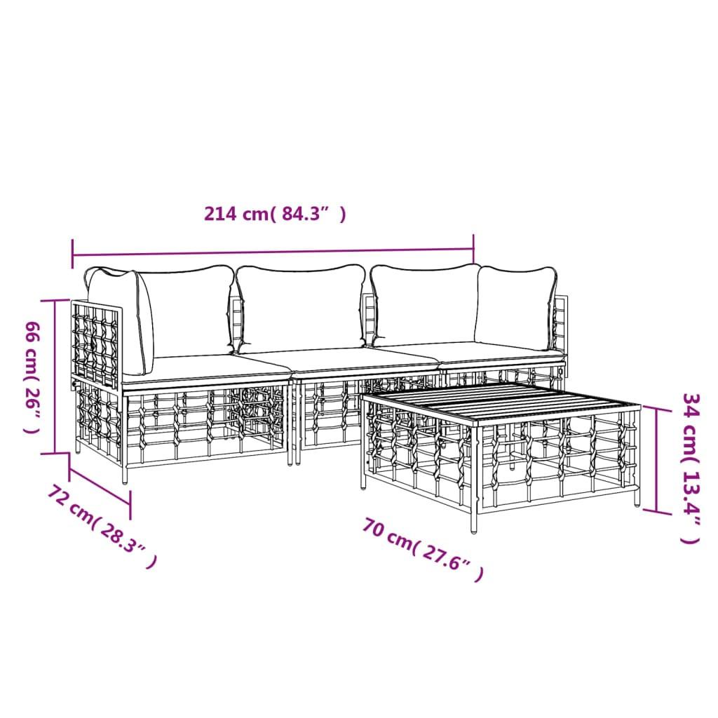 VidaXL Garten lounge set poly-rattan  