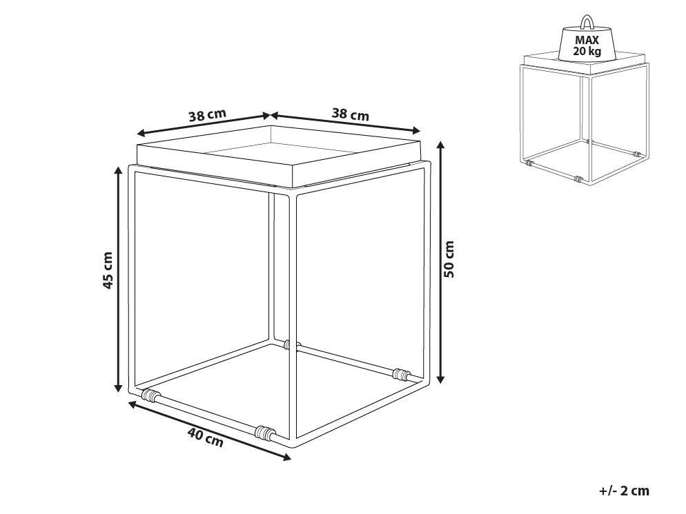 Beliani Table d'appoint en Métal Moderne SAXON  