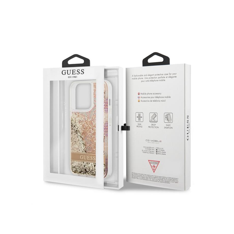 GUESS  Coque iPhone 14 Pro Flowers à Paillettes 