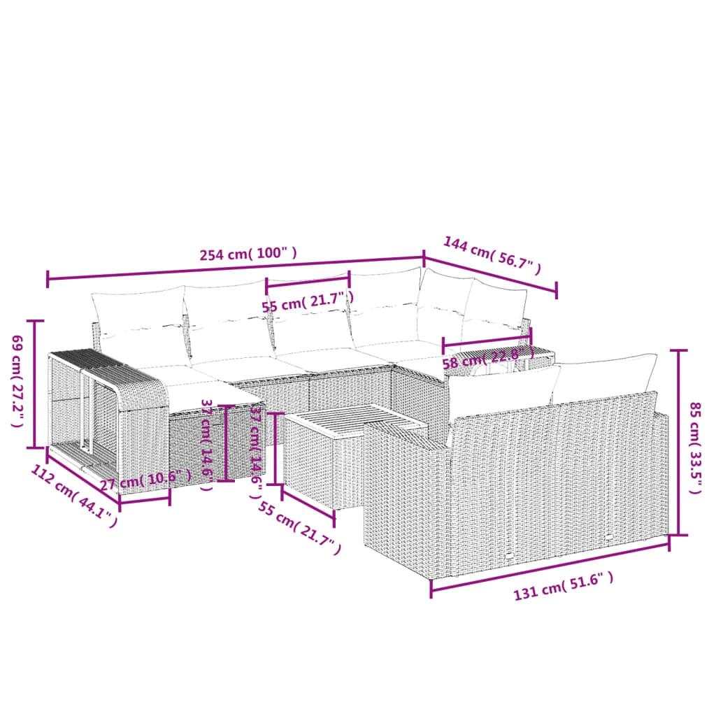 VidaXL Ensemble de canapés de jardin rotin synthétique  