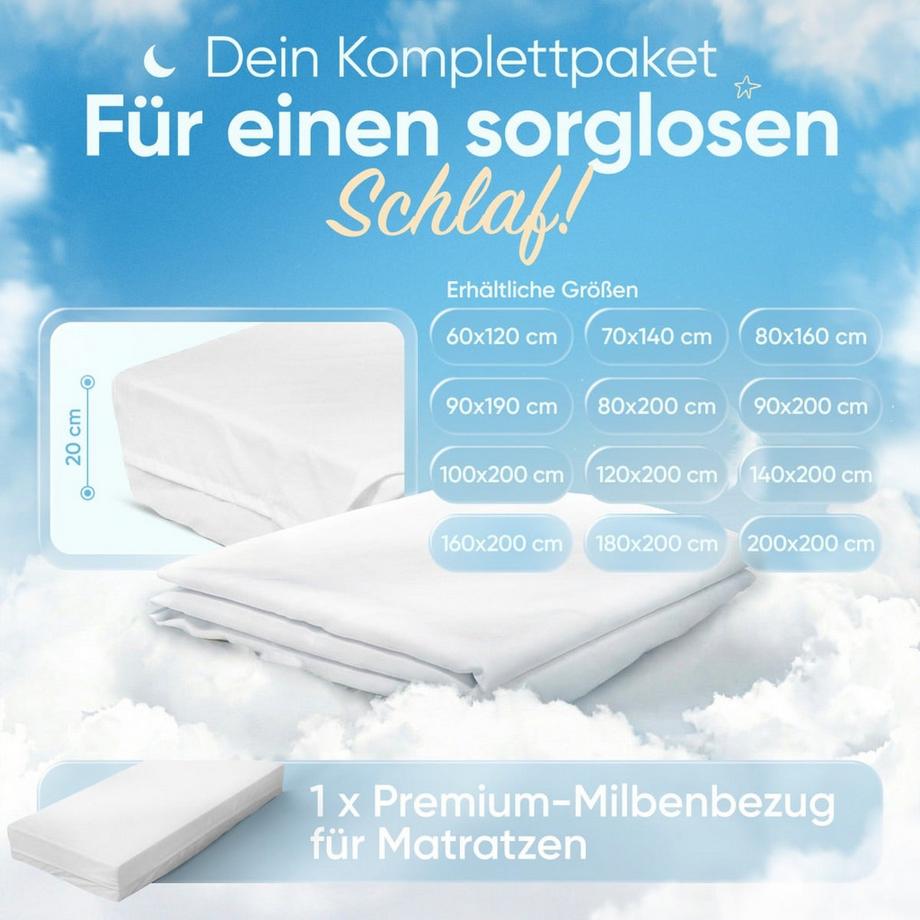 Mara Vital Housse anti-allergique pour matelas contre les acariens et les allergènes | 22 cm de hauteur  