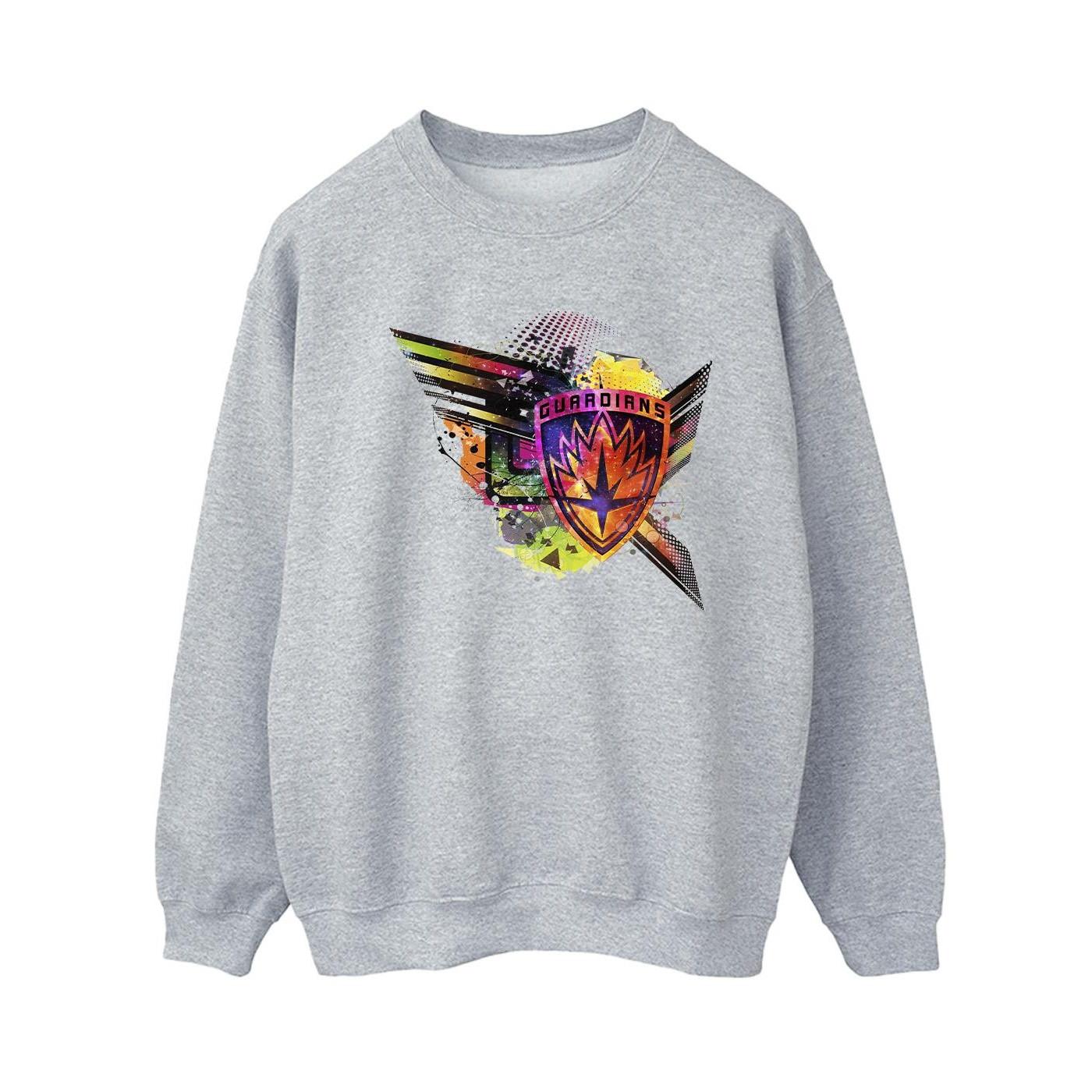 Image of Guardians Of The Galaxy Abstract Shield Chest Sweatshirt Damen Grau M
