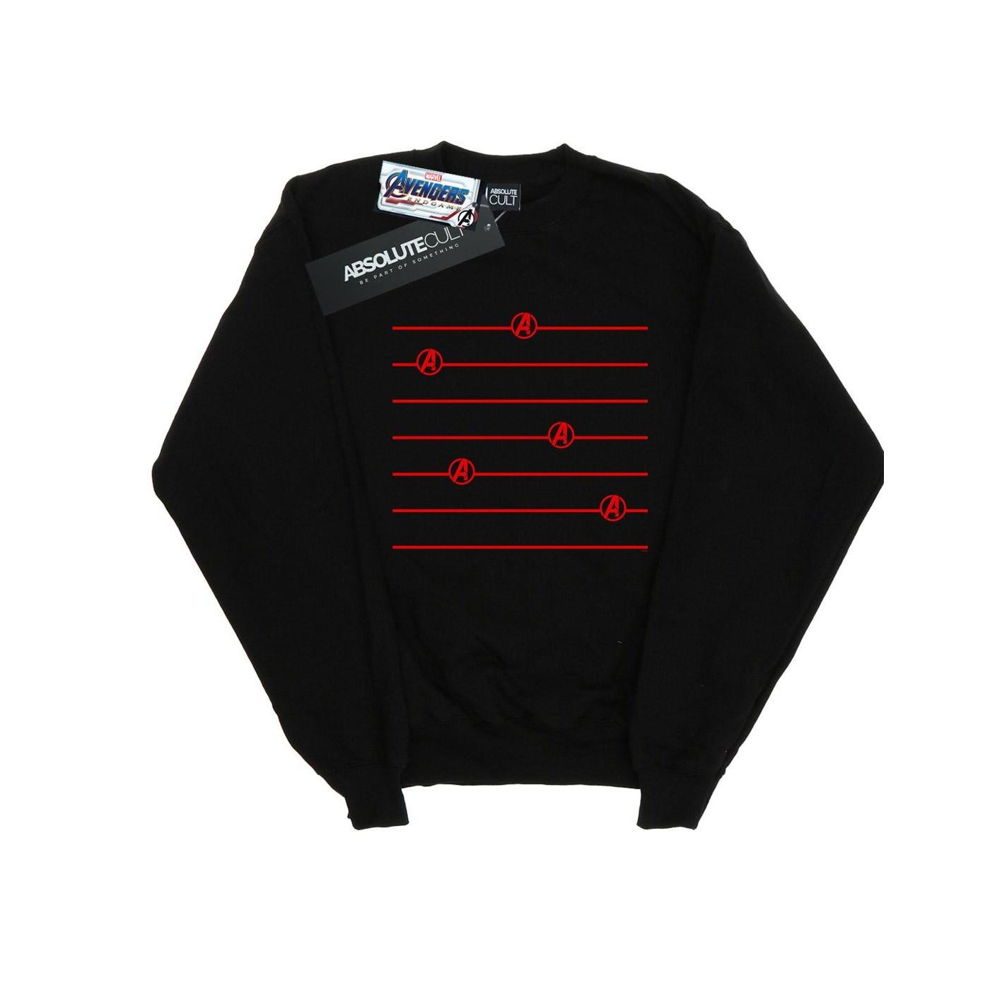Image of Avengers Endgame Logo Stripes Sweatshirt Mädchen Schwarz 140/146