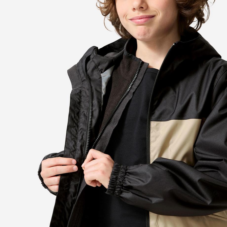 QUECHUA  Veste 3 en 1 de randonnée enfant 7-15 ans, NH100 beige et noir 
