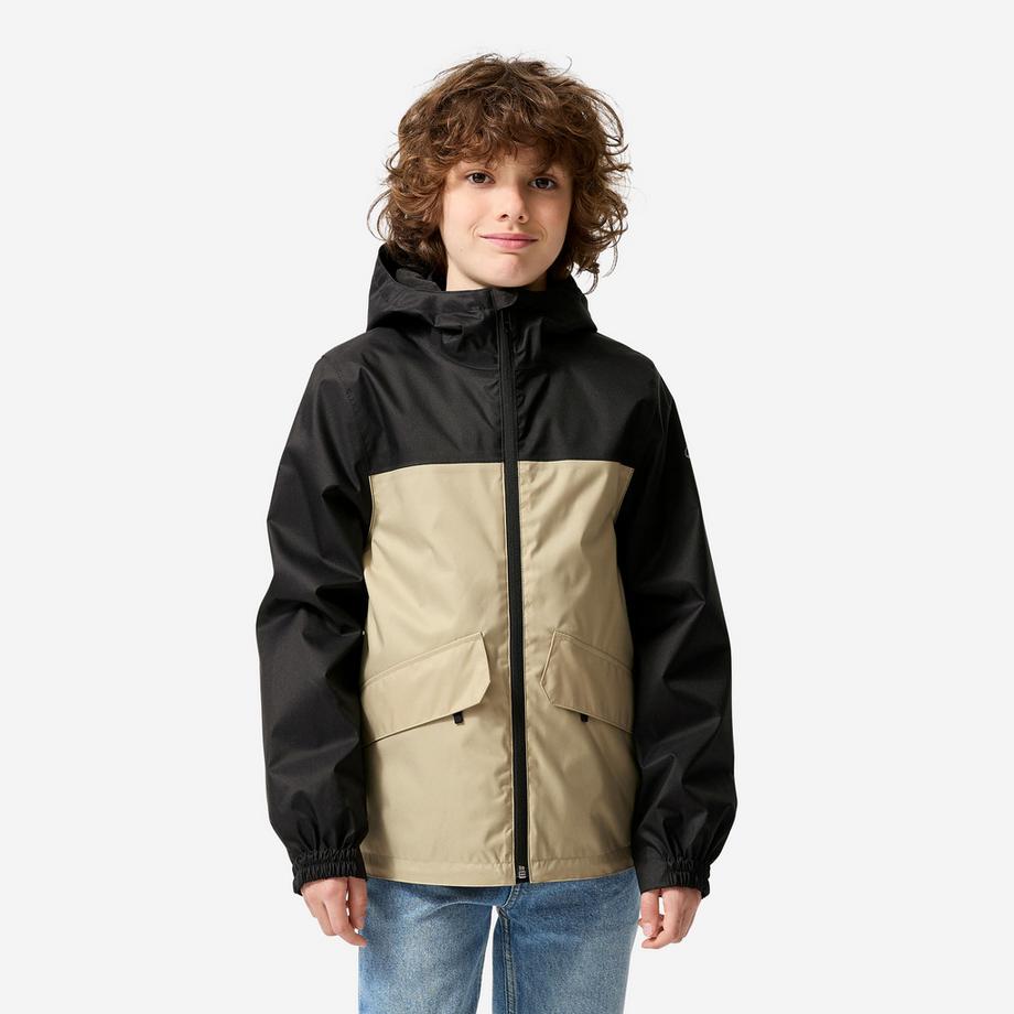 Veste 3 en 1 de randonnée enfant 7-15 ans, NH100 beige et noir