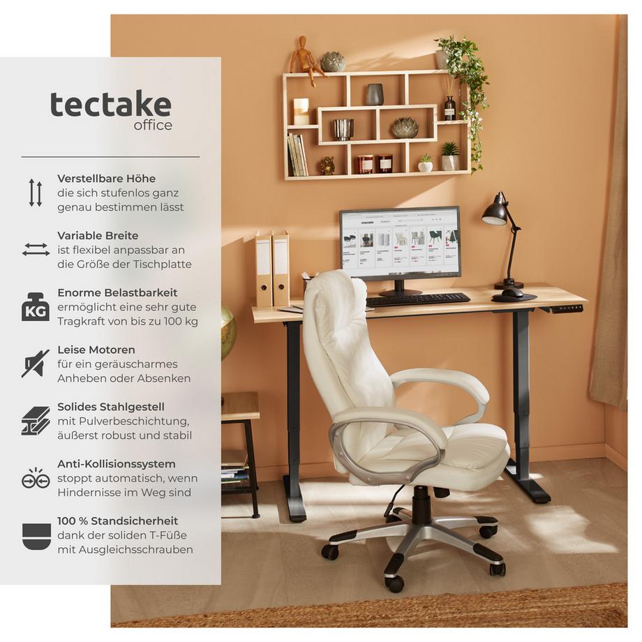 Tectake Bureau assis debout TWAIN avec réglage électrique de la hauteur  