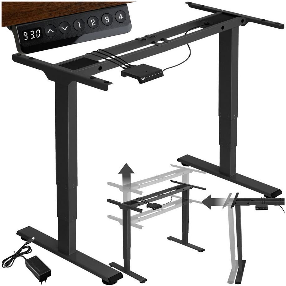 Tectake Bureau assis debout TWAIN avec réglage électrique de la hauteur  