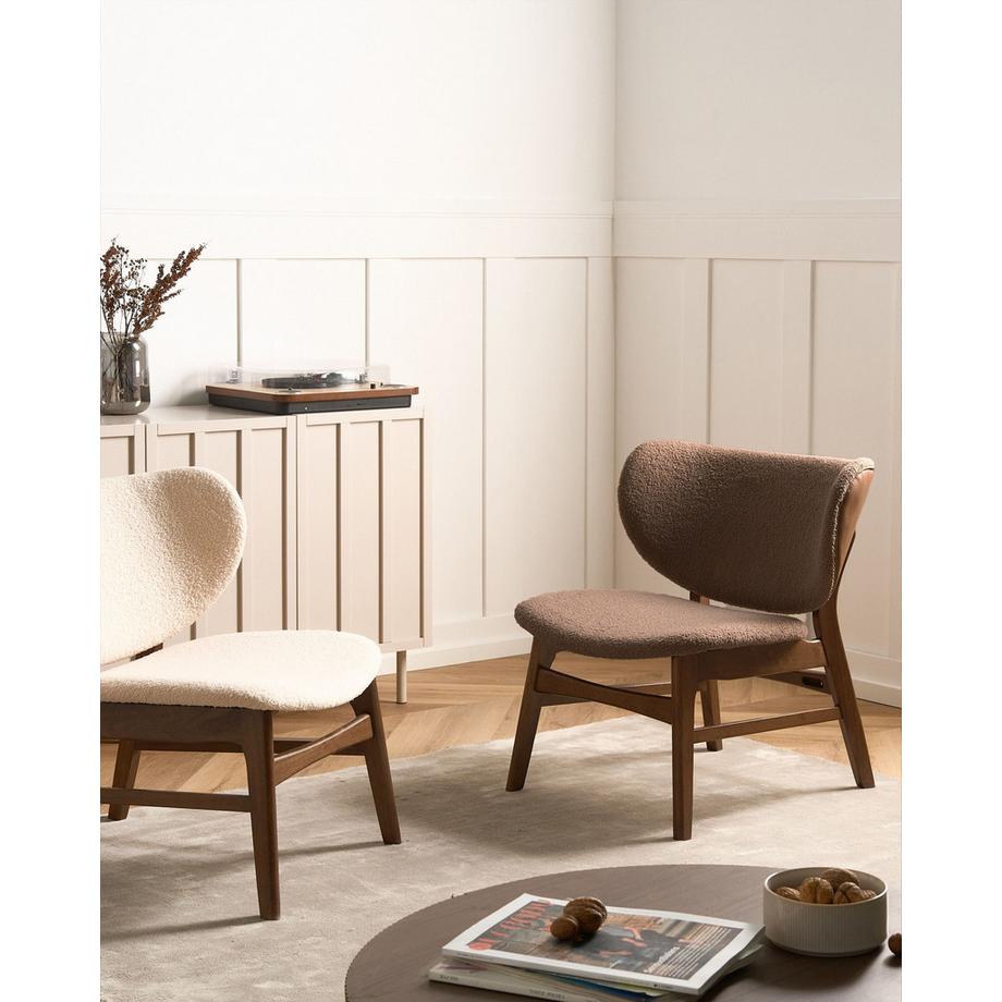 Beliani Fauteuil en Bouclé Traditionnel DAY  