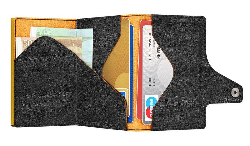 AVIATOR Wallet CLICK & slide Caramba nero-Yell, Gold  