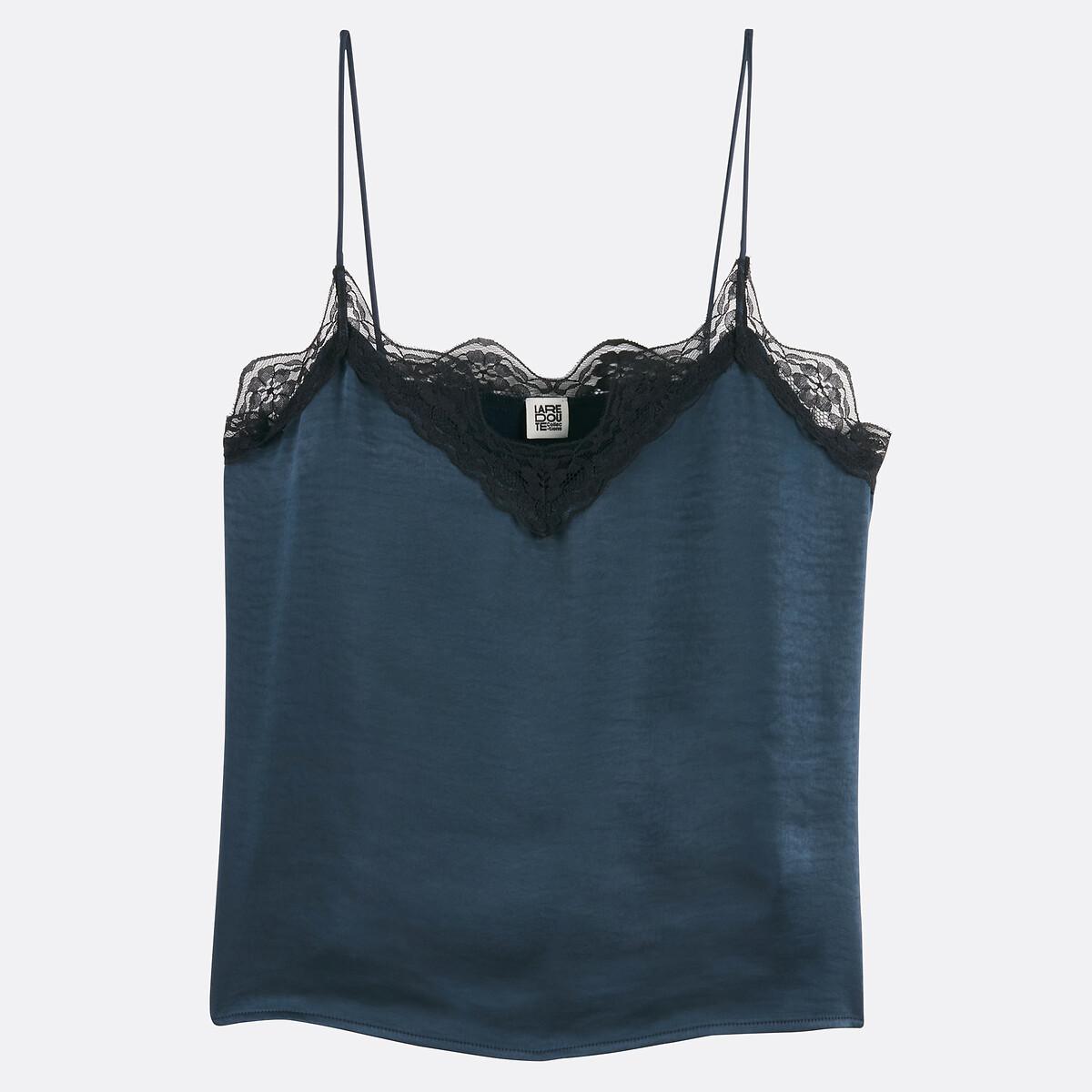 La Redoute Collections Caraco col V satin détail dentelle fines bretelles  