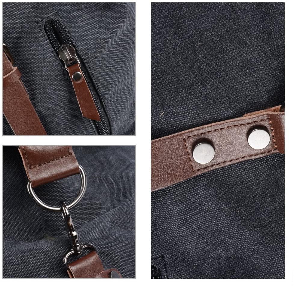 Only-bags.store Vintage Canvas PU Leder Unisex Handgepäck Reisetasche Sporttasche Weekender Tasche  