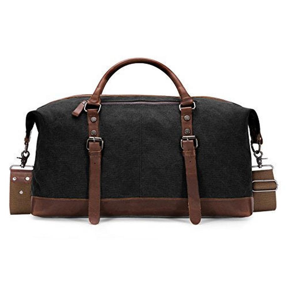 Only-bags.store Vintage Canvas PU Pelle Unisex Borsa da viaggio Bagaglio a mano Borsa sportiva Weekender  