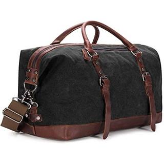 Only-bags.store Vintage Canvas PU Leder Unisex Handgepäck Reisetasche Sporttasche Weekender Tasche  