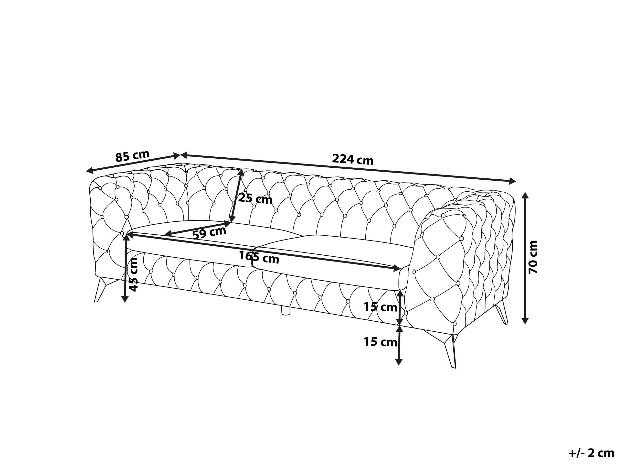 Beliani 3 Sitzer Sofa aus Samtstoff Modern SOTRA  