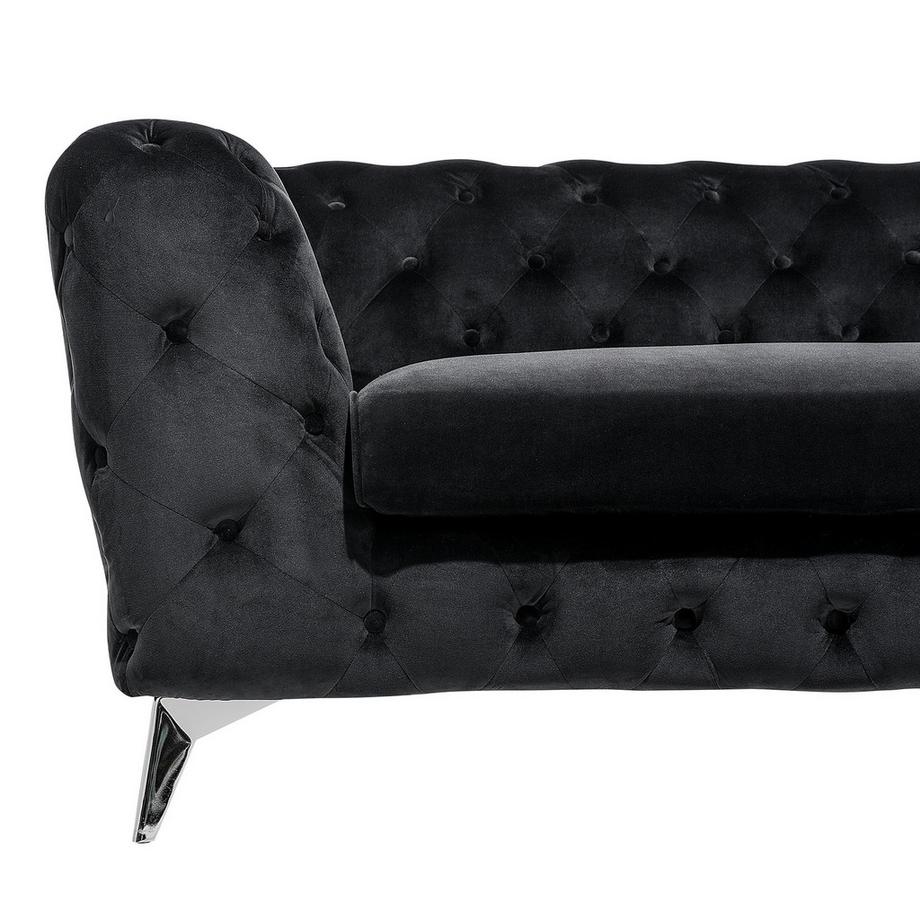 Beliani 3 Sitzer Sofa aus Samtstoff Glamourös SOTRA  