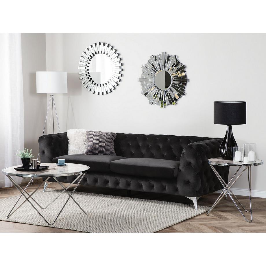 Beliani 3 Sitzer Sofa aus Samtstoff Glamourös SOTRA  