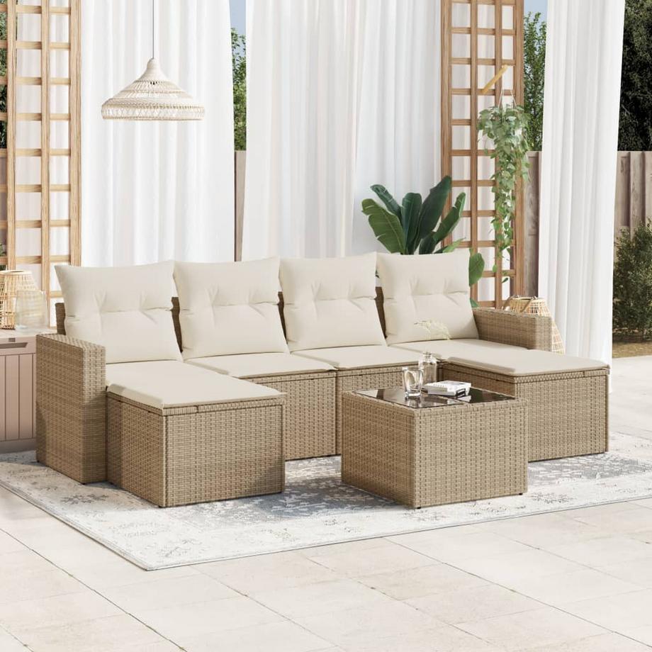 VidaXL Ensemble de canapés de jardin rotin synthétique  