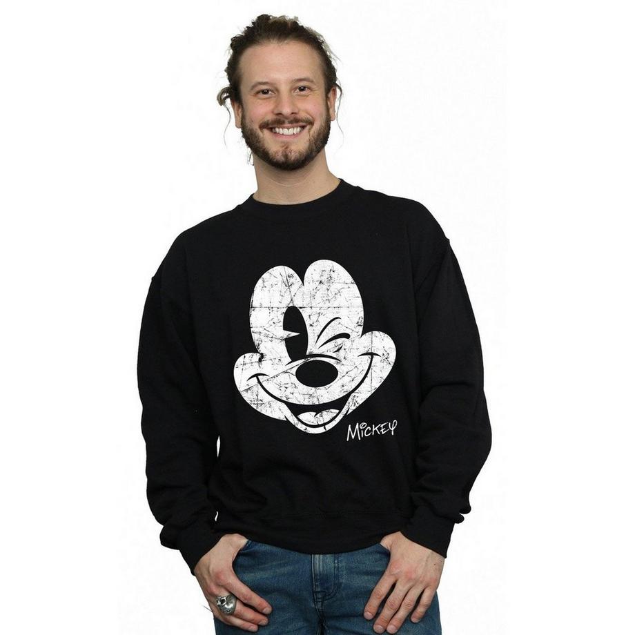 Disney Mickey Mouse Used-Look Gesicht Sweatshirt  