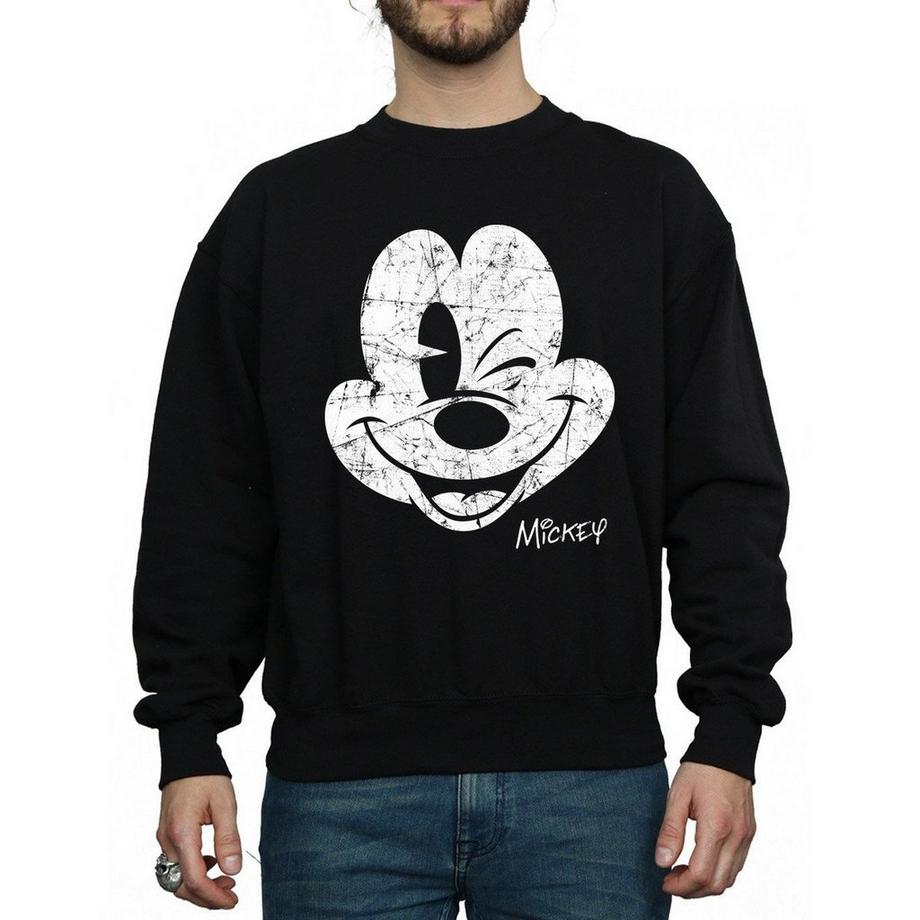 Disney Mickey Mouse Used-Look Gesicht Sweatshirt  