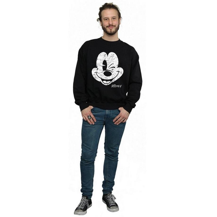 Disney Mickey Mouse Used-Look Gesicht Sweatshirt  