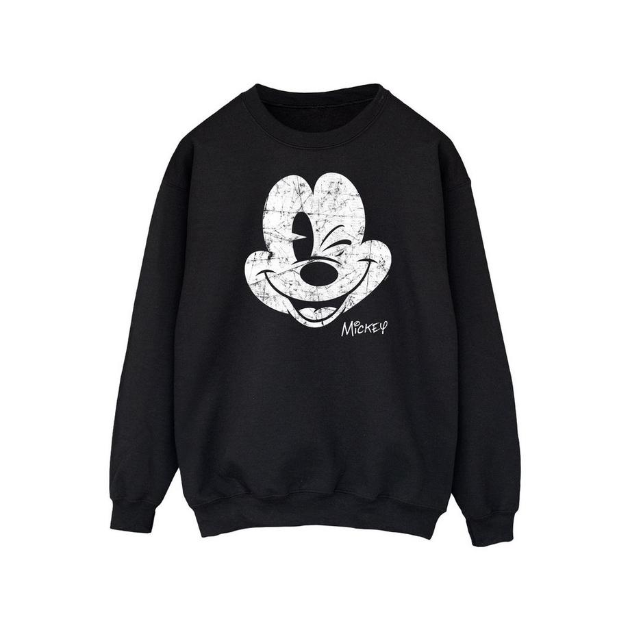 Disney Mickey Mouse Used-Look Gesicht Sweatshirt  