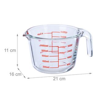 B2X Caraffa graduata in vetro da 1000 ml  