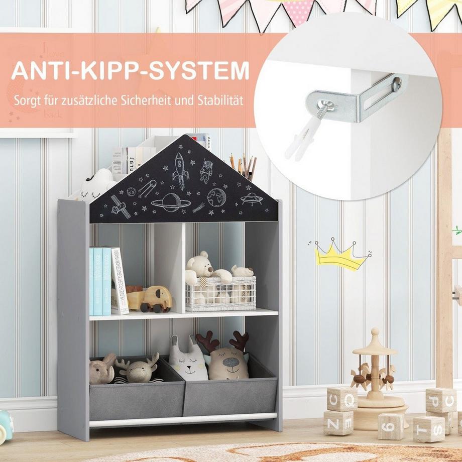 Northix Kinderbücherregal mit Tafel  